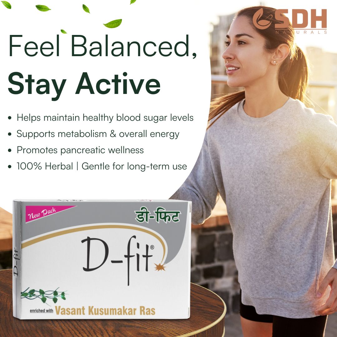 SDH Naturals D-fit Capsule: Enhancing Overall Health in Madhumeha, Preventing Damage and Providing Holistic Care for blood sugar management.