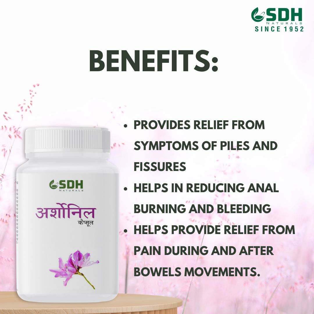 SDH Naturals Arshonyl Capsules  Effective Relief from Piles Pain, Discomfort, Burning, and Itching