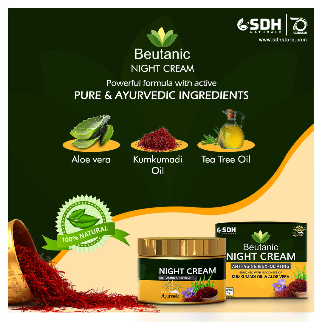 Best Night Cream For Glowing Skin With Goodness of Kumkumadi Oil & Aloe Vera
