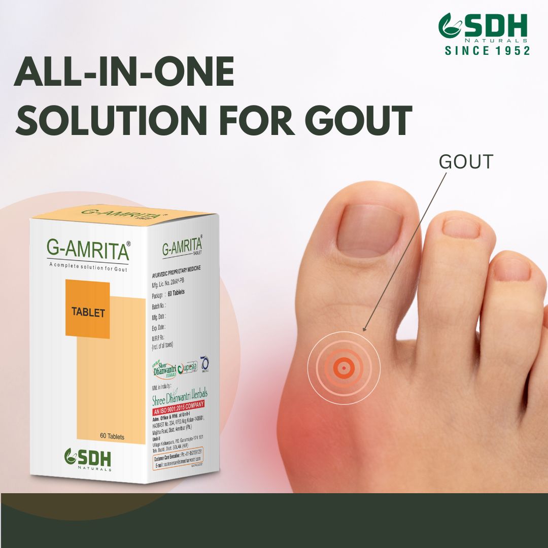 SHREE DHANWANTRI HERBALS Naturals G Amrita Helps In Gout,Joint Pain Relief By Healthy Uric Acid Level,Helps Reduce Swelling&Pain,Natural Supplement For Joint Care , Ayurvedic Tablets