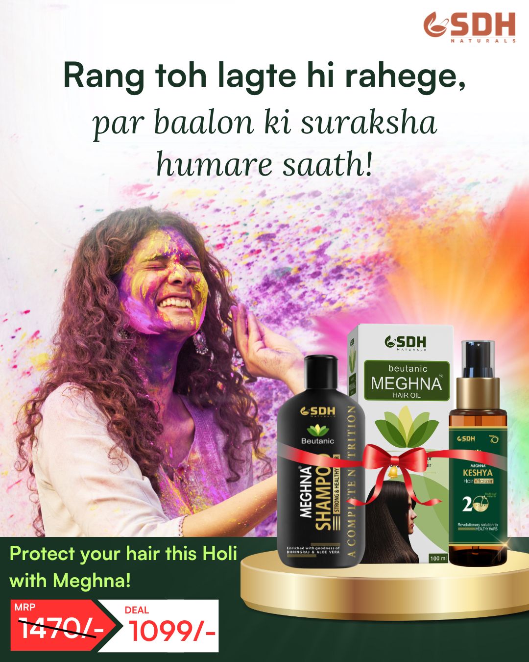 Holi Hair Care Kit : Hair Oil, Shampoo, Hair Vitalizer