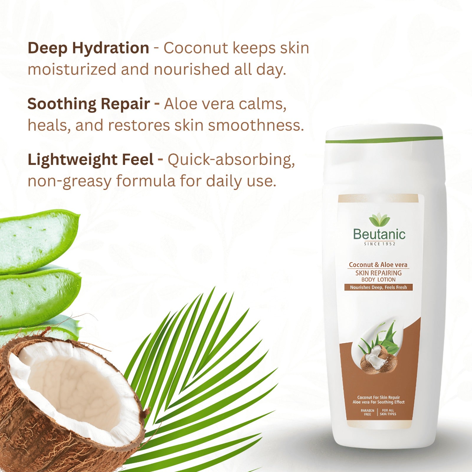 Beutanic Coconut & Aloe Vera Skin Repairing Body Lotion