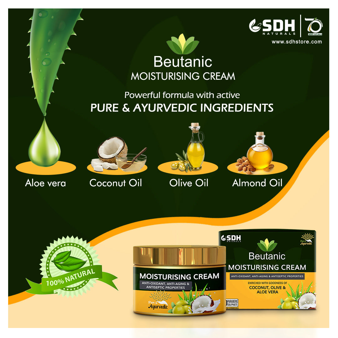 Beutanic Moisturising Cream Enriched With Goodness of Coconut, Olive & Aloe Vera