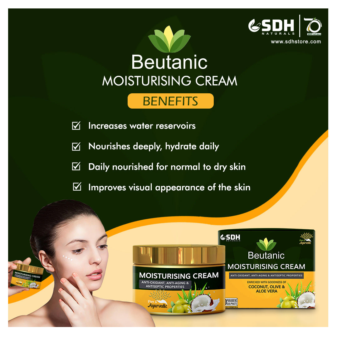 Beutanic Moisturising Cream Enriched With Goodness of Coconut, Olive & Aloe Vera