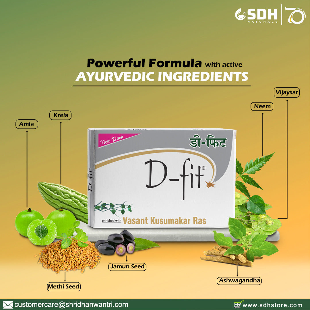 SDH Naturals D-fit Capsule: Enhancing Overall Health in Madhumeha, Preventing Damage and Providing Holistic Care for blood sugar management.